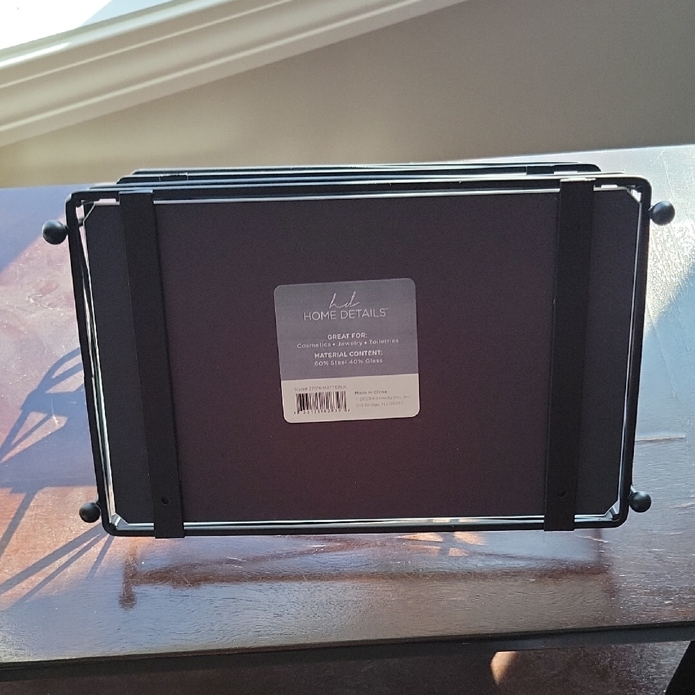 Black Metal and Glass Two-Tier Vanity Tray - Home Bath - Picture 5 of 5
